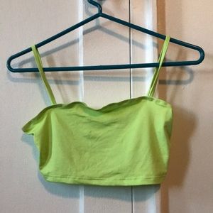 (NEW) neon green tank top crop top